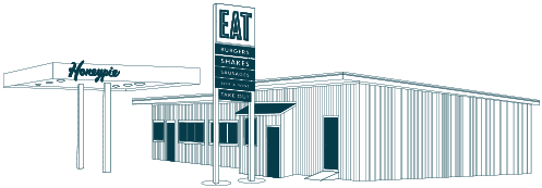 HoneyPie — a burger joint in a former petrol station in Jamaica, Vermont